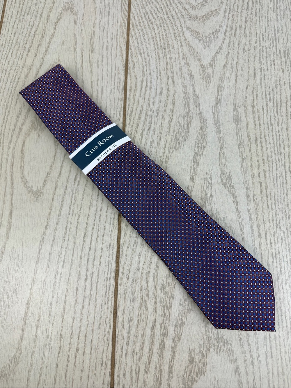 882 Club Room Men's Tie Medovie Dot 630 Coral & Blue $55 Polyester